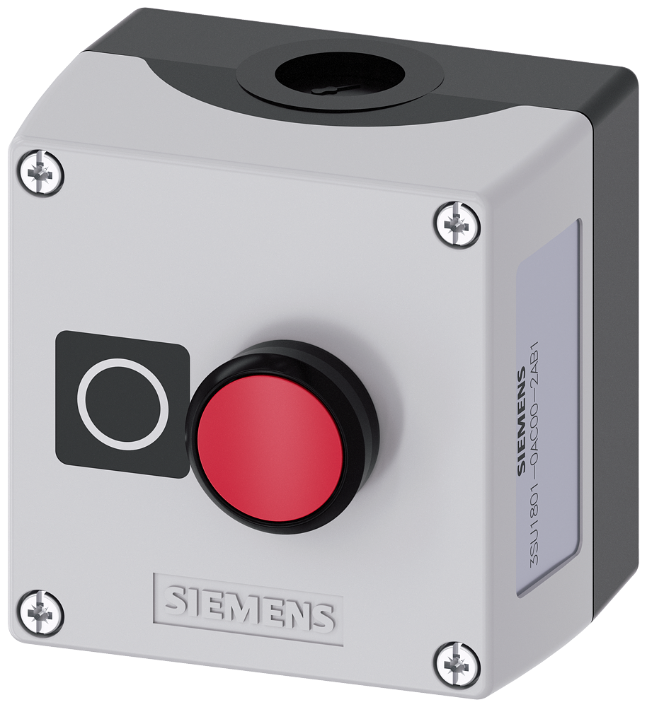 Siemens 3SU1801-0AC00-2AB1 Sirius ACT Kutulu Buton Setleri Plastik etanj kutusu 1 kırmızı buton 1NC kontak