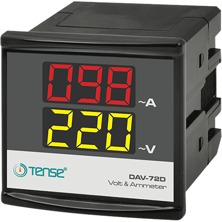 Tense (DAV-72D) Dijital Voltmetre&Ampermetre 72x72mm (100A Direkt)