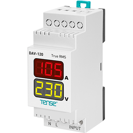 Tense (DAV-120) Dijital Voltmetre&Ampermetre DIN Kutu (100A Direkt)