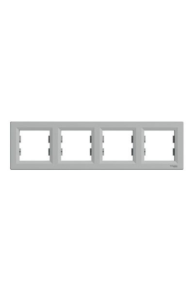 Schneider (EPH5800461) Asfora 4'lü Yatay Çerçeve Alüminyum