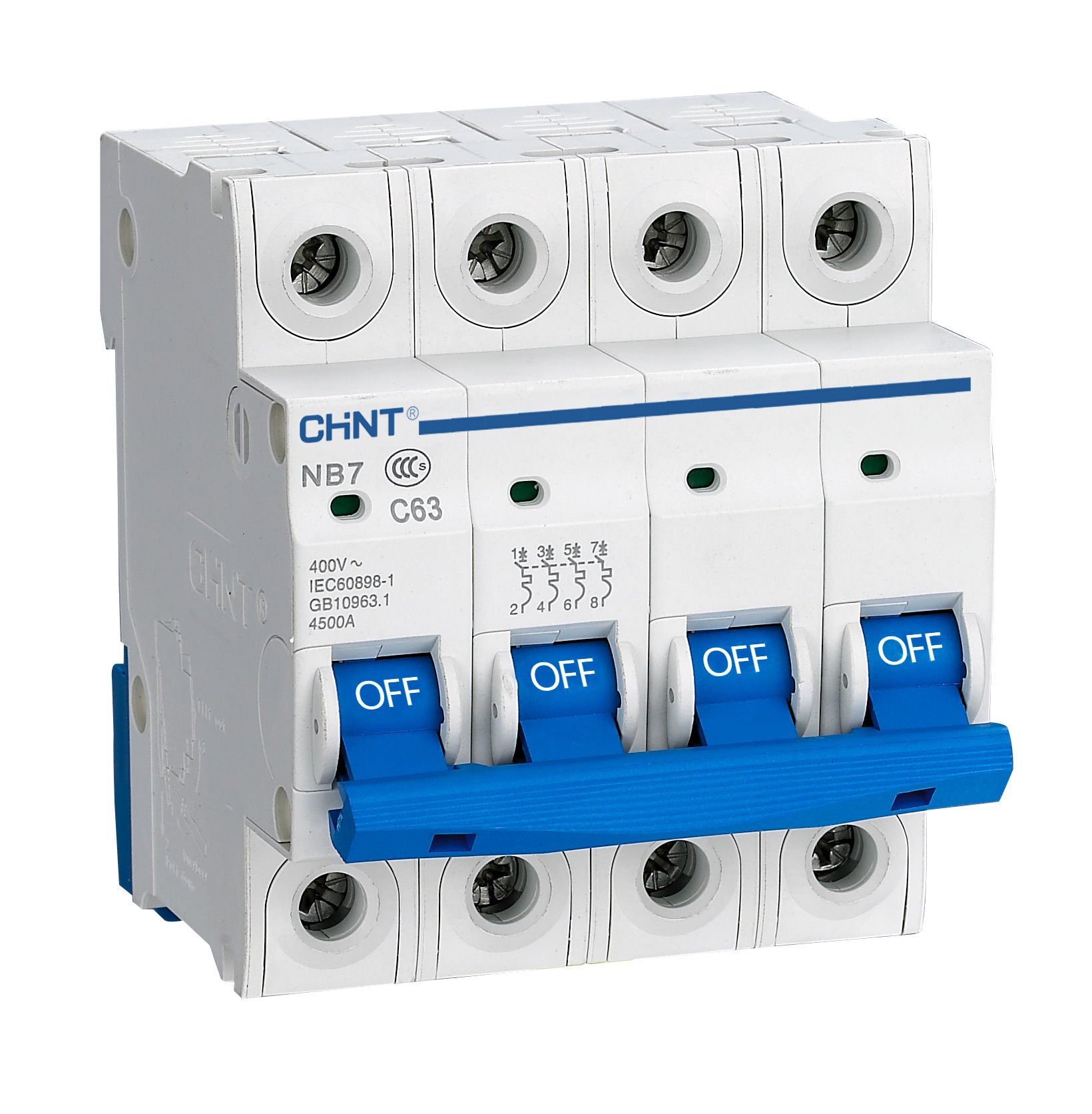 Chint (179752) NB1 Serisi / 4 Kutuplu 6kA / C tipi 63A Otomatik Sigorta