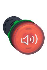 Schneider (XB5KS2B4) 90 db ışıklı buzzer 24V AC/DC Kırmızı