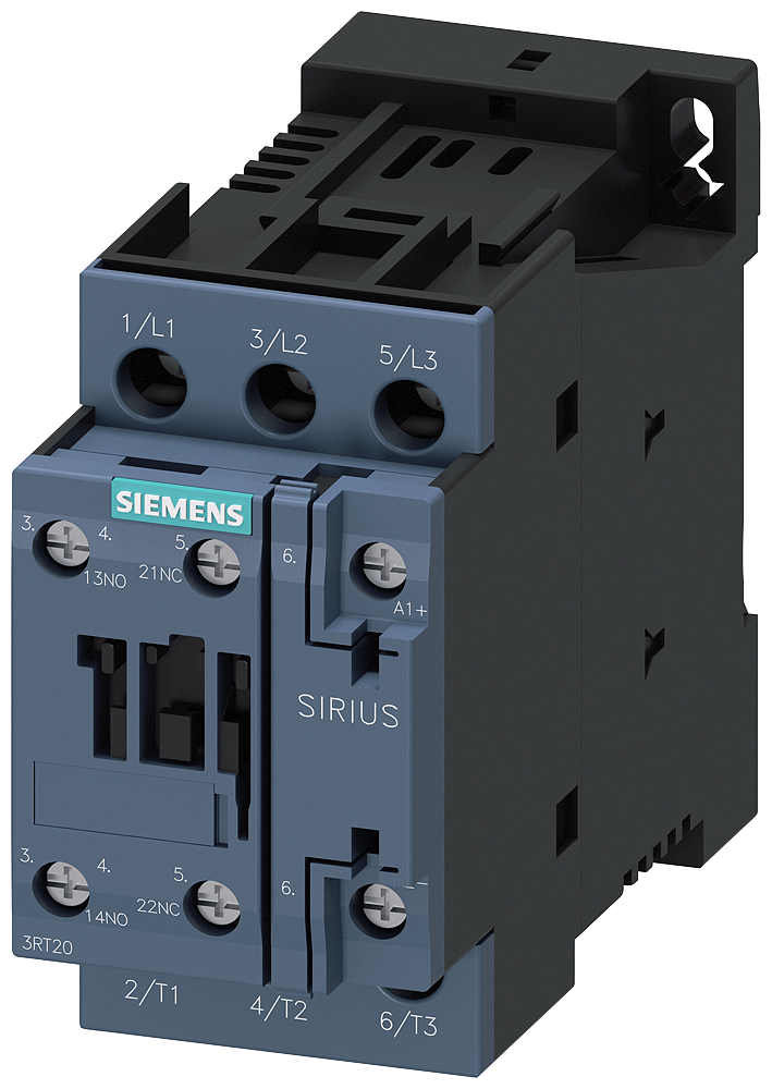Siemens 3RT2026-1BW40 Güç kontaktörü, AC-3e/AC-3, 25 A, 11 kW / 400 V, 3 kutuplu, 48 V DC, yardımcı kontaklar: 1 NO + 1 NC, vidalı terminal, boyut: S0