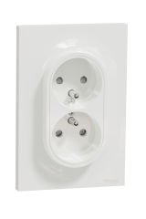 Schneider (S521089) İkili UPS Priz (Styl çerçeveli) - Beyaz