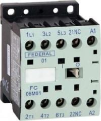 Federal KONTAKTÖR FC-06M10 3P AC3:6A, AC5A:8A, 440Vac Us:230Vac 1NO