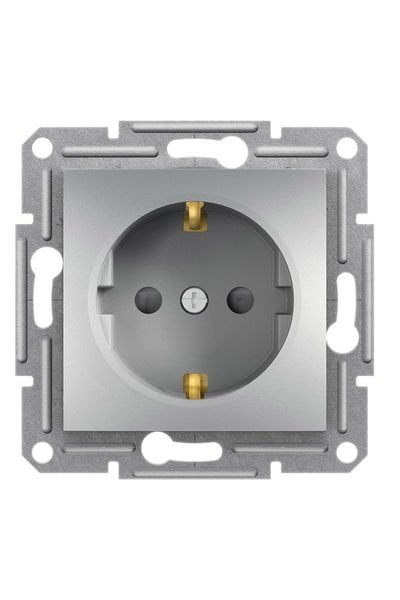 Schneider (EPH2900261) Asfora Çocuk Korumalı Topraklı Priz Alüminyum