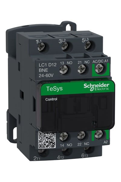 Schneider (LC1D12BNE) TeSys Deca Green Kontaktör 3P 12A AC3 24-60VAC/DC