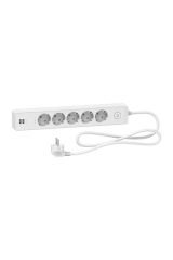 Schneider (ST945U1W) 5 Topraklı Prizli & 2 USB Prizli, 1,5mt, beyaz