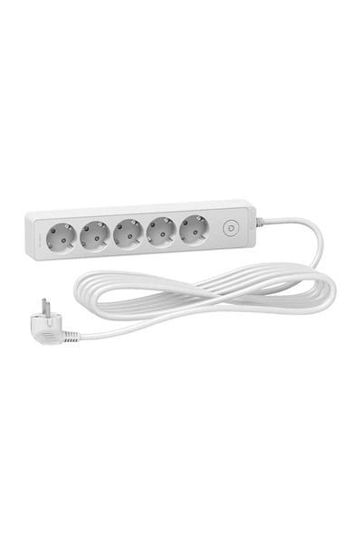 Schneider (ST9455W) 5 Topraklı Prizli, 5mt, beyaz