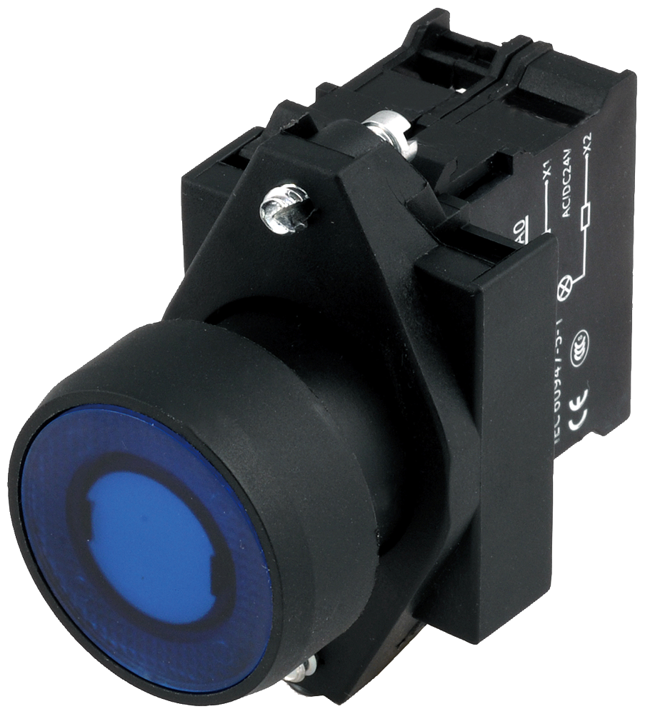 Siemens 3SB6116-0DB60-1BA0 Komple Işıklı Yay Dönüşlü LED’li Butonlar Plastik Beyaz 230 V AC