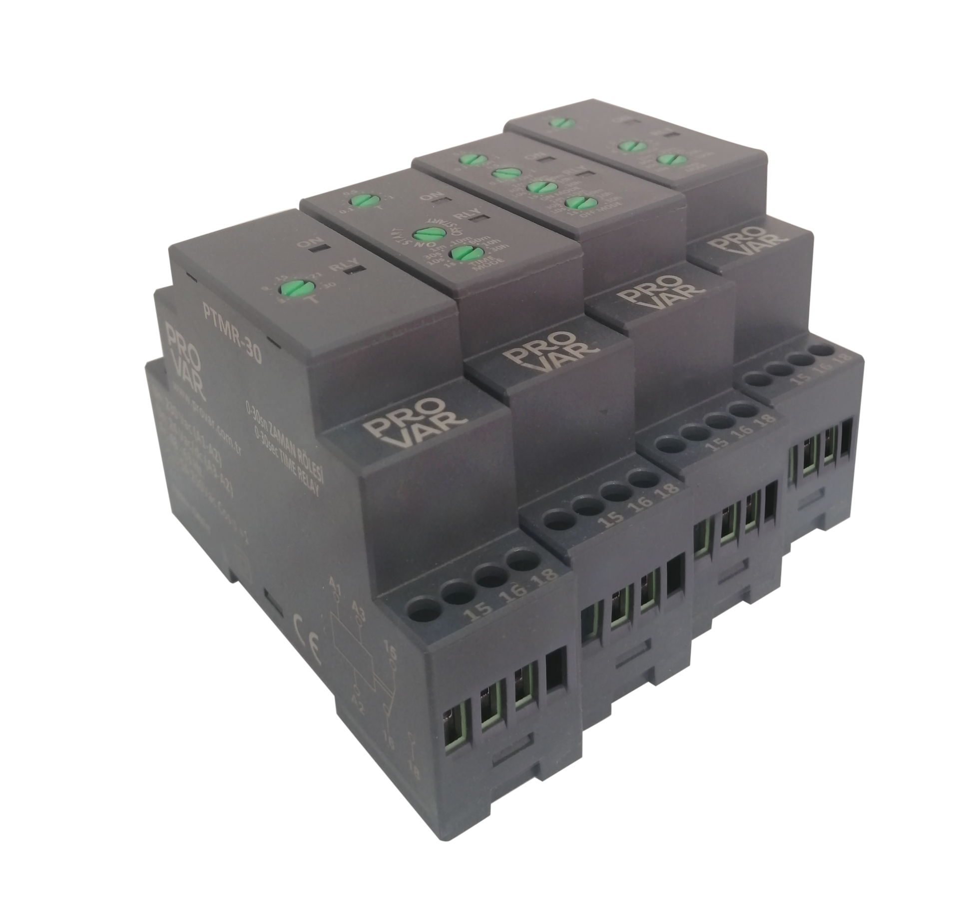 Provar (PTMR-FR1) 0,1sn- 30 saat Çift Zaman ayarlı Flaşör Röle (ON Start)