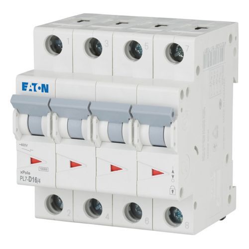 Eaton PL7-D16/4 Minyatür Devre Kesici - 10kA - D eğrisi - 4x16A (165199)