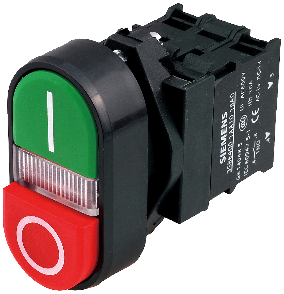 Siemens 3SB6115-0DB40-1BA0 Komple Işıklı Yay Dönüşlü LED’li Butonlar Plastik Yeşil 110 V AC/DC