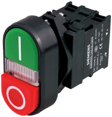 Siemens 3SB6115-0DB40-1BA0 Komple Işıklı Yay Dönüşlü LED’li Butonlar Plastik Yeşil 110 V AC/DC