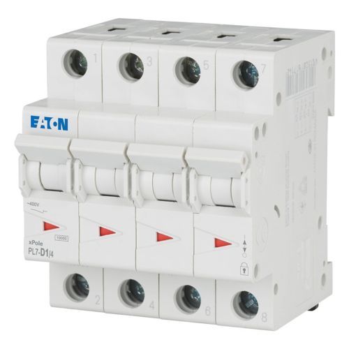 Eaton PL7-D1/4 Minyatür Devre Kesici - 10kA - D eğrisi - 4x1A (165194)