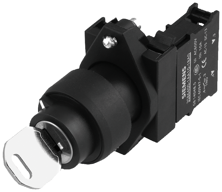 Siemens 3SB6110-4AA11-1BA0 Komple Kilitli Mandal Butonlar Plastik Kalıcı 0-1 1NO