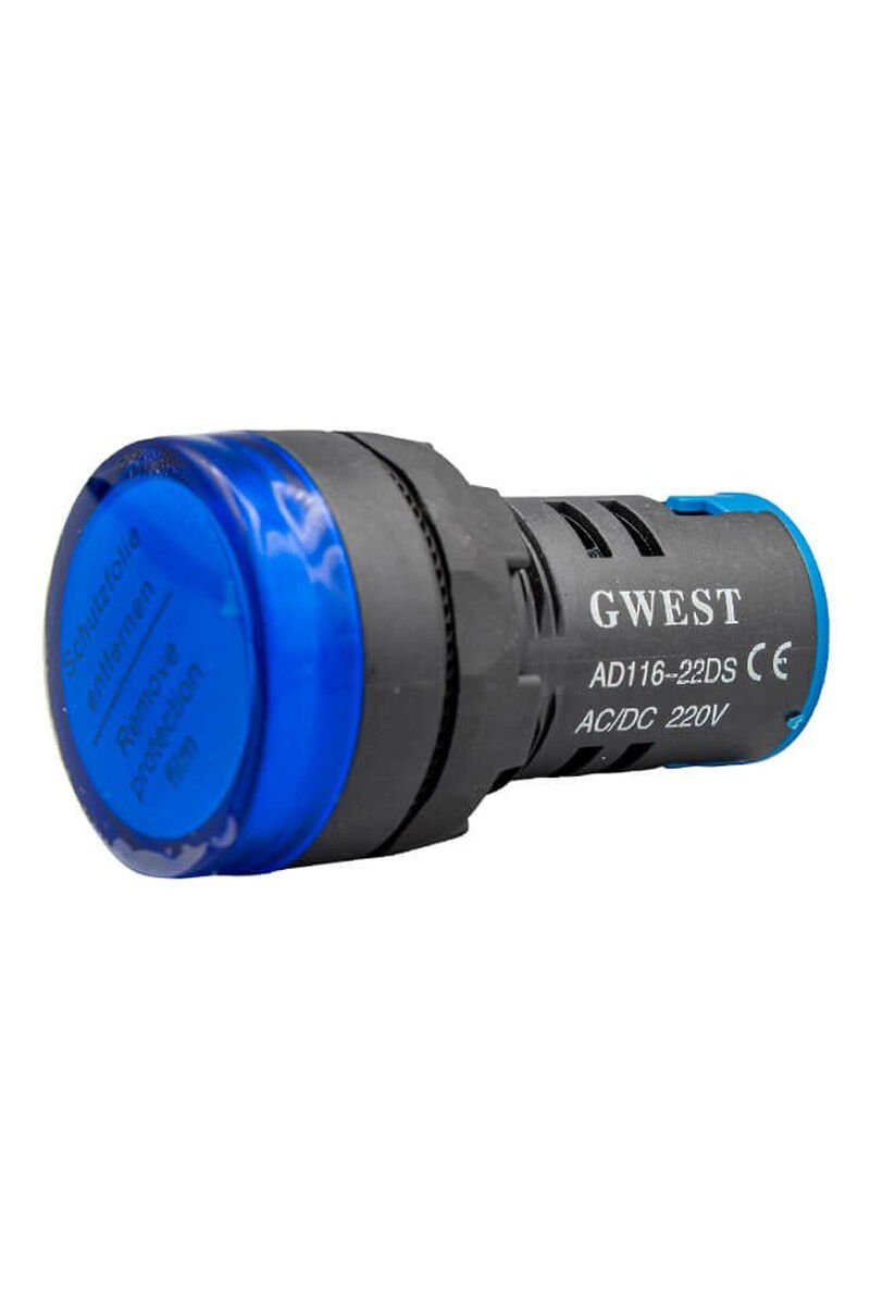 GWEST 22mm MAVİ 220V. SİNYAL LAMBASI