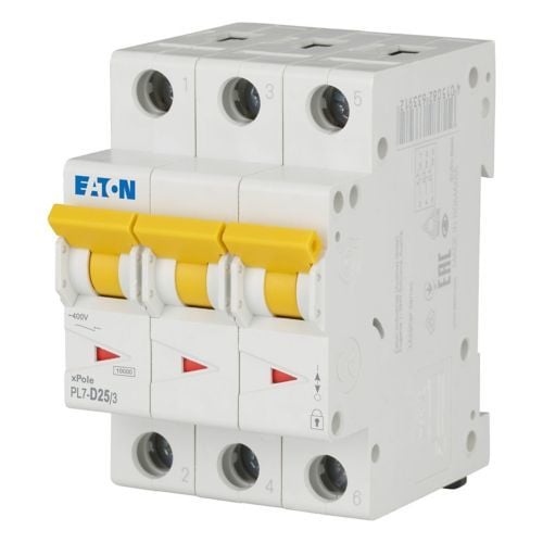 Eaton PL7-D25/3 Minyatür Devre Kesici - 10kA - D eğrisi - 3x25A (263423)