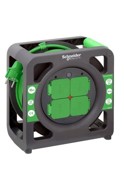 Schneider (IMT33136) Kablo Makarası Kompakt, IP44, HO5VVF 3G1.5 15mt kablolu, topraklı