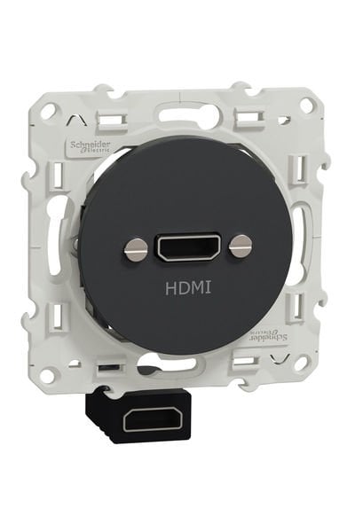 Schneider (S540462) Odace HDMI konnektörlü Priz (dişi-dişi) - Antrasit