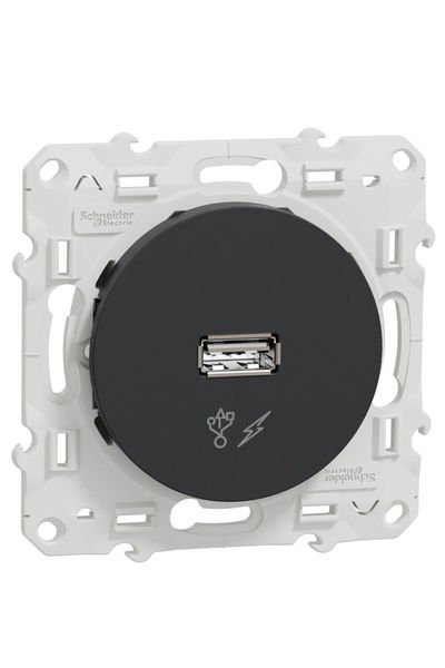 Schneider (S540408) Odace USB Priz - Antrasit