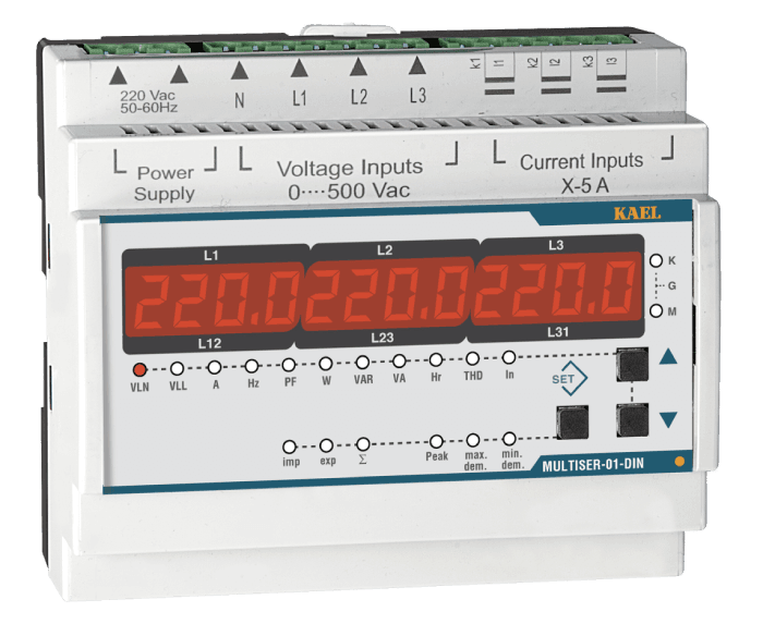 Kael  MULTISER-01-DIN ŞEBEKE ANALİZÖRÜ TFT EKRAN