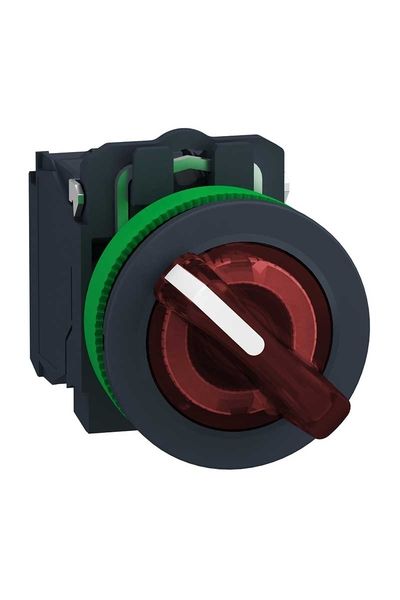 Schneider (XB5FK124B5) Işıklı, mandal buton LED 24 VAC /DC    Sarı 1NA+1NK