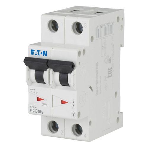 Eaton PL7-D40/2 Minyatür Devre Kesici - 10kA - D eğrisi - 2x40A (263385)
