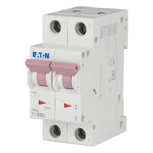 Eaton PL7-D32/2 Minyatür Devre Kesici - 10kA - D eğrisi - 2x32A (263384)