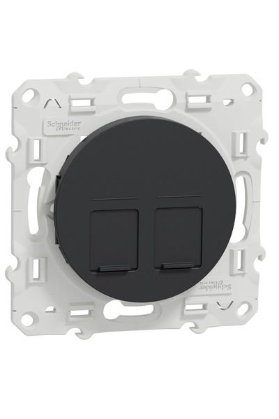 Schneider (S540410) Odace 2*RJ45 Konnektörsüz - Antrasit