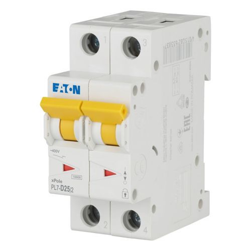 Eaton PL7-D25/2 Minyatür Devre Kesici - 10kA - D eğrisi - 2x25A (263383)