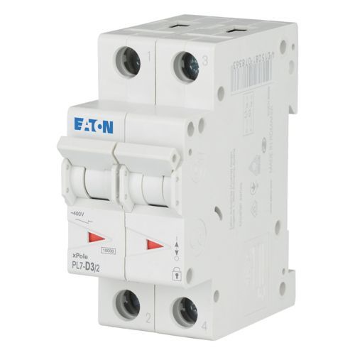 Eaton PL7-D3/2 Minyatür Devre Kesici - 10kA - D eğrisi - 2x3A (108185)
