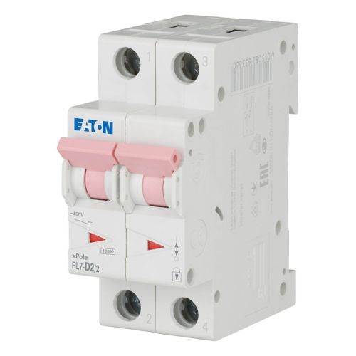 Eaton PL7-D2/2 Minyatür Devre Kesici - 10kA - D eğrisi - 2x2A (263366)
