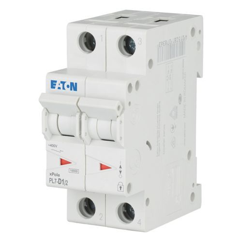 Eaton PL7-D1/2 Minyatür Devre Kesici - 10kA - D eğrisi - 2x1A (108184)
