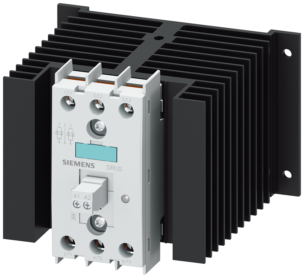 Siemens 3RF2450-1AB55 ÜÇ FAZLI YARI İLETKEN KONTAKTÖRLER SIRIUS SC; İKİ FAZDAN KONTROLLÜ TİPLER; İŞLETME GERİLİMİ 48-600V; KUMANDA GERİLİMİ 230V AC; 50A