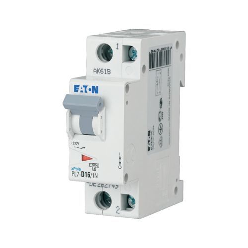 Eaton PL7-D16/1N Minyatür Devre Kesici - 10kA - D eğrisi - 1x16A+N (262758)