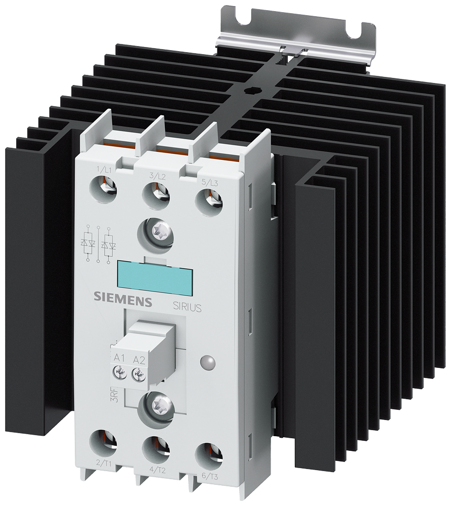 Siemens 3RF2440-1AB45 ÜÇ FAZLI YARI İLETKEN KONTAKTÖRLER SIRIUS SC; İKİ FAZDAN KONTROLLÜ TİPLER; İŞLETME GERİLİMİ 48-600V; KUMANDA GERİLİMİ 24V DC; 40A