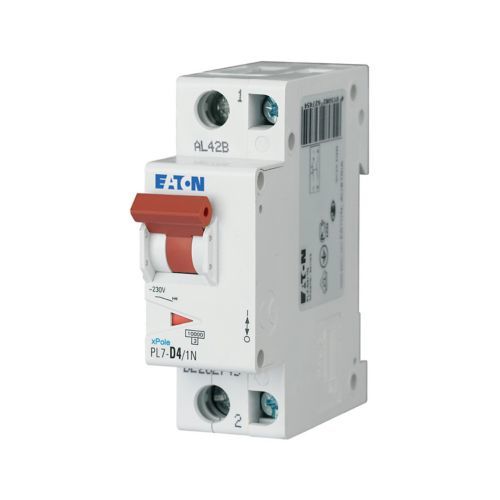 Eaton PL7-D4/1N Minyatür Devre Kesici - 10kA - D eğrisi - 1x4A+N (262754)