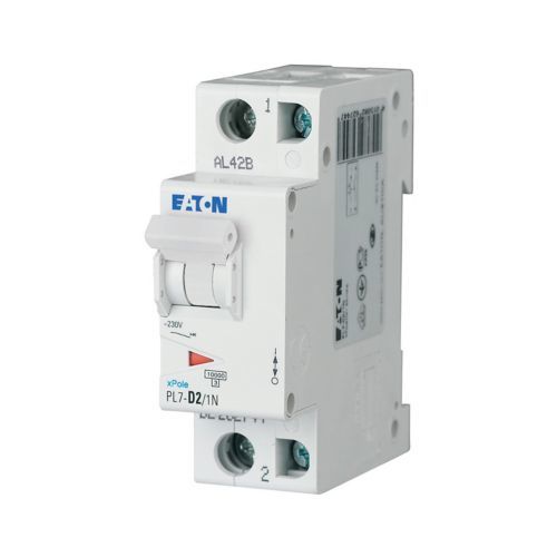 Eaton PL7-D2/1N Minyatür Devre Kesici - 10kA - D eğrisi - 1x2A+N (262753)