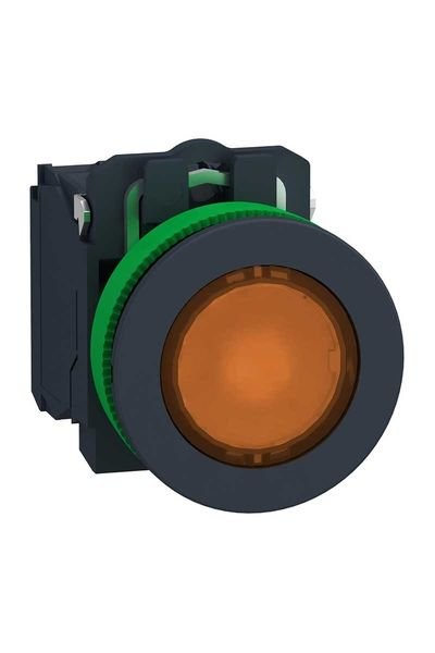 Schneider (XB5FW35M5) Işıklı, yaylı butonlar LED 230 VAC Mavi 1 NA+1 NK