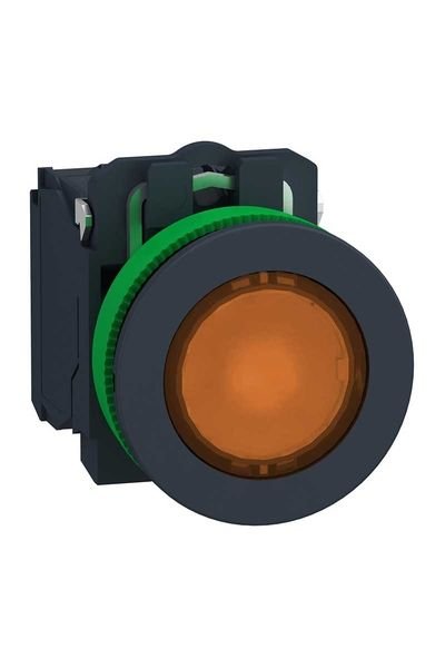 Schneider (XB5FW35B5) Işıklı, yaylı butonlar LED 24 VAC /DC Mavi 1 NA+1 NK