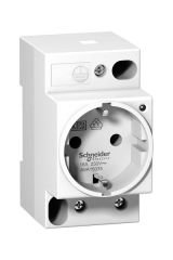 Schneider (A9A15035) Ray tipi modüler priz, topraklı priz ışıklı