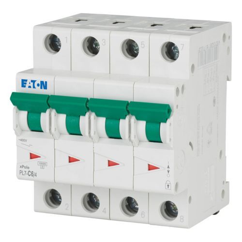 Eaton PL7-C6/4 Minyatür Devre Kesici - 10kA - C eğrisi - 4x6A (165188)