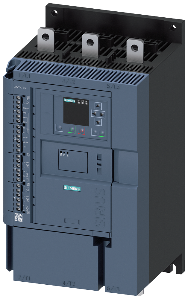 Siemens 3RW5546-6HA14 SIRIUS yumuşak yol verici 200-480 V 370 A, 200kW/400 V, 110-250 V AC vidalı bağlantı, ağır şartlara uygun