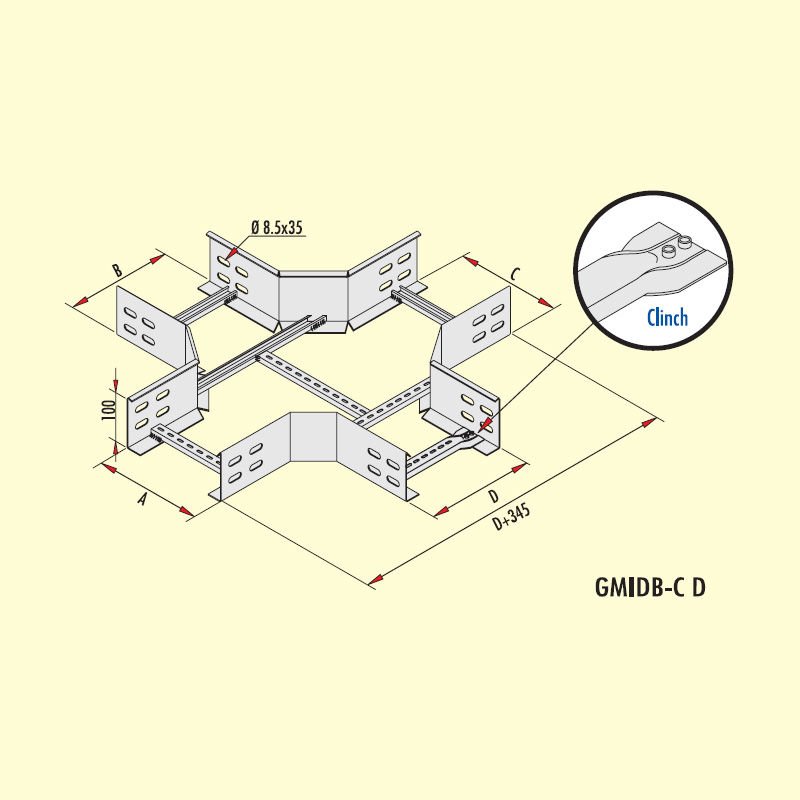 Gersan Dörtlü Bağlantı Elemanı (h=100mm)