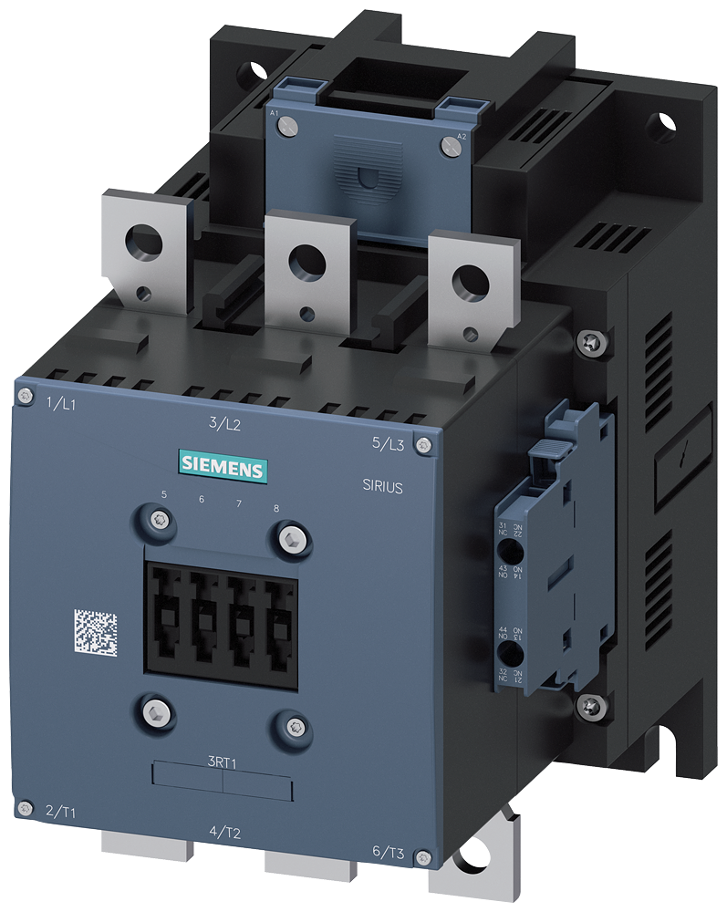 Siemens 3RT1065-6AF36 Güç kontaktörü, AC-3e/AC-3 265 A, 132 kW / 400 V AC (50-60 Hz) / DC Uc: 110-127 V 3 kutuplu, yardımcı kontaklar 2 NO + 2 NC sürücü: konvansiyonel ana devre: bara kontrolü ve yardımcı devre: vidalı terminal