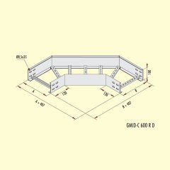 Gersan 90° Dönüş Elemanı 600 Radüs (h=100 mm)
