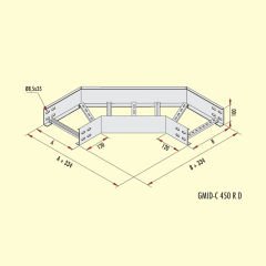 Gersan 90° Dönüş Elemanı 450 Radüs (h=100 mm)