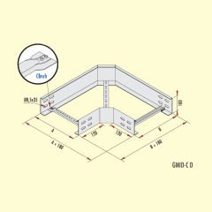 Gersan 90° Dönüş Elemanı (h=100 mm)