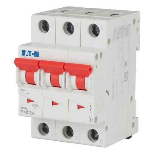 Eaton PL7-C10/3 Minyatür Devre Kesici - 10kA - C eğrisi - 3x10A (263407)
